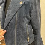 C&C California  Blue Suede Leather Moto
Jacket Size M Photo 2