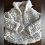 Free People  womens cream shaggy faux fur winter Jacket w hood size XS Photo 3