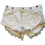 We The Free  (Free People) Dayflower White Denim cut-off Shorts Photo 0