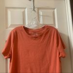 Time & Tru  Orange Ribbed Knit Short Sleeve Tee Photo 4