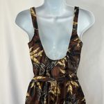 Maxine of Hollywood Vintage Romper Swimwear Tropical Leaf Print Lined Women 14 Photo 4