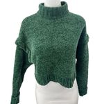 Urban Outfitters Daria Double Take Chenille Green Turtleneck Cropped Sweater XS Photo 0