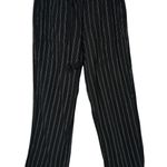 Sonoma  Womens Pinstripe Pull On Pants Size M‎ Black Tassel Coastal Linen BOHO Photo 0