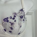 SheIn Floral Embroidered White Underwire Bra Medium Lilac Purple Photo 5