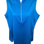 Tail Women's Sleeveless 1/4 Zip Golf Polo Large Blue Photo 0