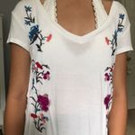 American Eagle Outfitters white shirt with floral patches Size XS Photo 0