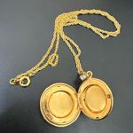 Vintage Unsigned Gold Tone Pave Crystals Moon and Stars Locket Pendant Necklace Photo 4