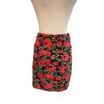 Swool Navy, Pink, Tan & Green Floral Print Knit Stretch Mini Skirt Size Medium Multiple Photo 1