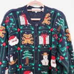 VTG Highgate Womens Cardigan Size‎ L Petite Multicolor Christmas Holiday Novelty Blue Size undefined Photo 1