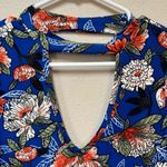 Derek Heart Blue Pink Floral Sparrow Print Dress • Boho Mini Flowy M Photo 7