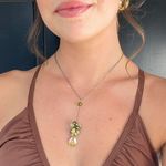 ZARA Beautiful vintage green beaded Y gem necklace Photo 0