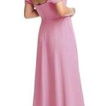 Dessy Collection Off the Shoulder Pleated Cap Sleeve Maxi Dress Powder Pink 18 Photo 1