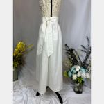 Piombo Tie Wrap Around Midi Skirt Ivory size 2 White Photo 9