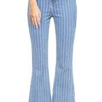 Cello  Bell Bottom Jeans Flare Blue White Stripe Size 3 Denim Photo 0