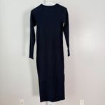 LEGOE Heritage sz 1 Long Sleeve Midi Dress Black Cotton Stretch Cozy Casual Photo 5