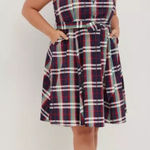 Torrid  Plaid Sleeveless Shirt‎ Dress Plus Size 4X Poplin Collared Pockets Photo 0