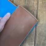 Ralph Lauren  turquoise Blue Canvas tote Bag with Brown Leather Trim new NWT Photo 10