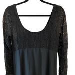 Vintage 90s black lace Chiffon sheer overlay babydoll dress Grunge Emo LBD Goth Size M Photo 2