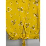Hollister Yellow Floral Long Sleeve Wrap Blouse Top Womens Size Large Y2K Photo 5