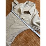 Simply Blessed Button Front Roll Tab Sleeve Fitted Shirt Beige Size M Tan Size M Photo 4