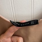 ZARA  Square Neck Ribbed Knit Waist Detail Bodycon Midi Dress in Nude Size S Photo 10