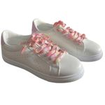 Black Poppy Pop Women's Breezy Lace Up White Multi-Color Low-Top Fashion Sneakers Size 6e Photo 3