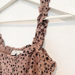 Abercrombie & Fitch Abercrombie Square Neck Smocked Lettuce Trim Spotted Tank Top Boho Casual Size X Photo 2