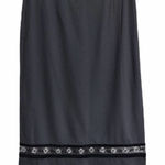 Moschino  Pencil‎ Skirt Womens 8 Black With Floral Embroidery Photo 0
