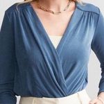 Green Envelope LA Blue Wrap Bodysuit Photo 0