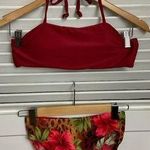 st. john's bay MD Hibiscus red high waist Tankini Photo 0