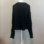 Free People  Chunky Knit Oversized Sweater Black Size Medium Photo 2