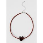 Free People Under the Sea Collar NWT Choker Glass Heart Pendant Bohemian Neutral Photo 3