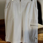 Chico's  Zenergy Womens S White Bermuda Shorts Pockets Zipper‎ Stretch Golf Casual Photo 0