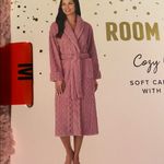 ROOM SERVICE COZY WRAP CABLE KNIT PINK ROBE MEDIUM Photo 3