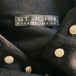 St. John Evening Basics Black Knit Dress Size M /8 with Silvertone Buttons Photo 1