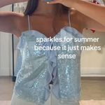 Boutique Going Out Y2K Sequin Sparkle Ruffle Cami Tank Top Photo 2