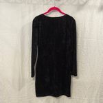 Vintage Velvet Long Sleeve Mini Dress Black Photo 2