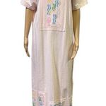 Delicates Vintage Delicate SPA Pink Maxi Shirt Dress Cover Up Coastal Fish Womens Medium Photo 0