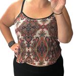 Sans Souci San Souci LARGE Sheer Back Lined Front Spaghetti Strap Cropped Tank Top Photo 8