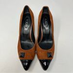 Tod's Brown/Black Suede and Patent Leather Pumps Womens Size EU 39 / US 9 Photo 2
