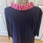 Haley and the Hound navy cashmere pink plaid v neck detail tunic style dress Blue Size XL Photo 6