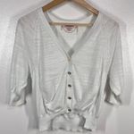 Juicy Couture Juicy‎ Couture Cardigan Top Button Down Knit 3/4 Sleeve White Small Y2K Style Photo 1