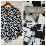 Habitat  Scandi Logom Lagenlook Tunic Button Shirt Women Small Art To Wear Church Photo 1