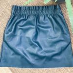 ZARA Dark Teal Mini Leather Skirt Photo 0