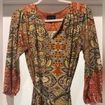 AUW Multicolored Paisley 3/4 Sleeve Dress Size 6 Photo 3