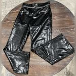 ZARA Bloggers Fave Black Faux Leather Pants Zipper Detail/Detachable Waist-Small Photo 5