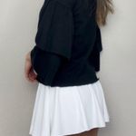 Planet Gold Black Three-Quarter-Sleeve Ruffle Sweater Blouse Top Photo 3