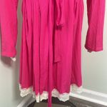 Eberjay Eberjey pink wrap robe with lace hem large Photo 5