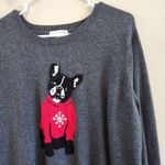 Westport 1962 Frenchie Dog Crew Neck Long Sleeve Holiday Sweater Gray Size 3X Photo 1
