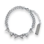 Link Chain Bracelet for Men Women Streetwear Unisex Hip Hop Style Silver Photo 0